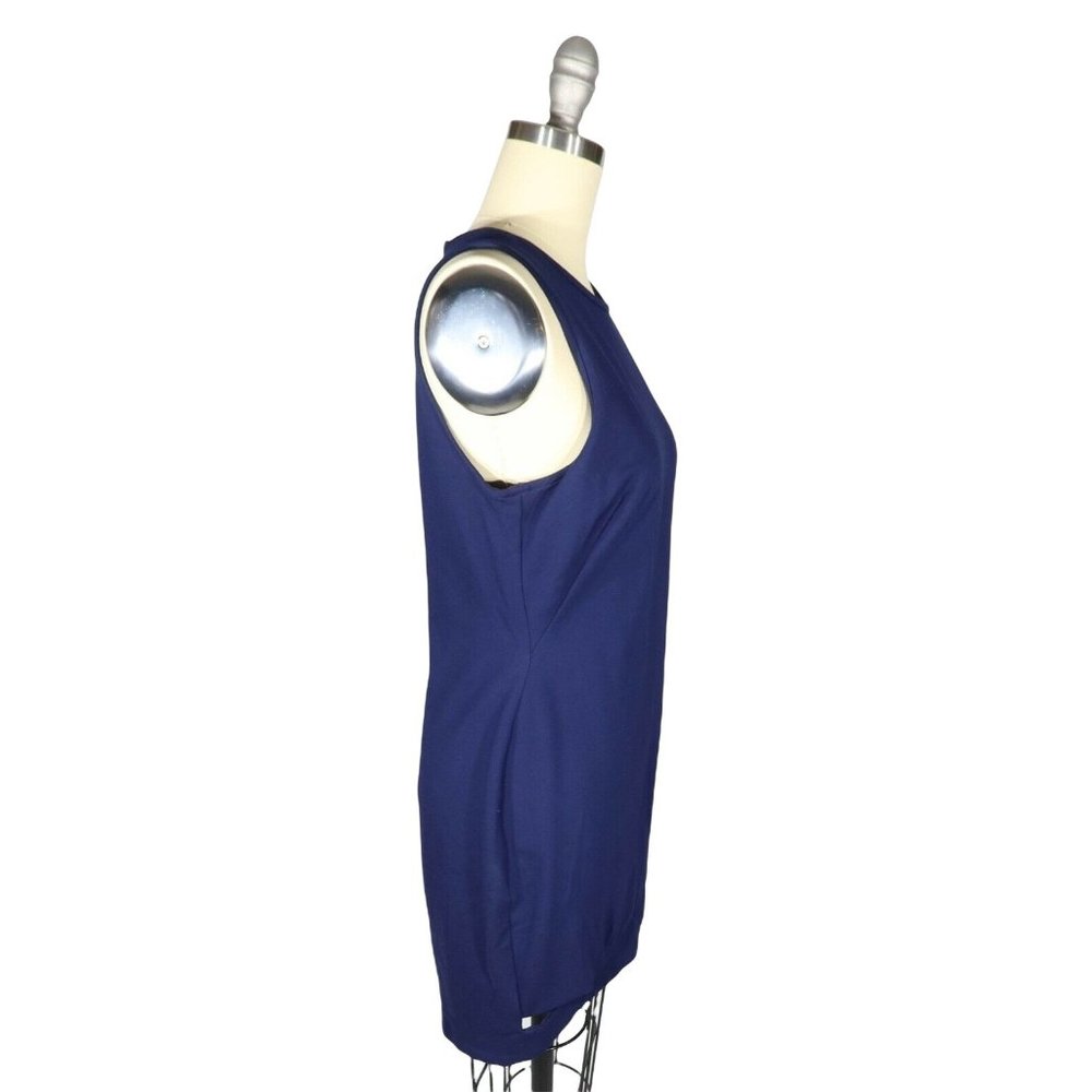 BLACK HALO Size 8 Navy Blue Kaia Scuba Knit Cut Out Hem Bodycon Sheath Dress - Picture 2 of 4